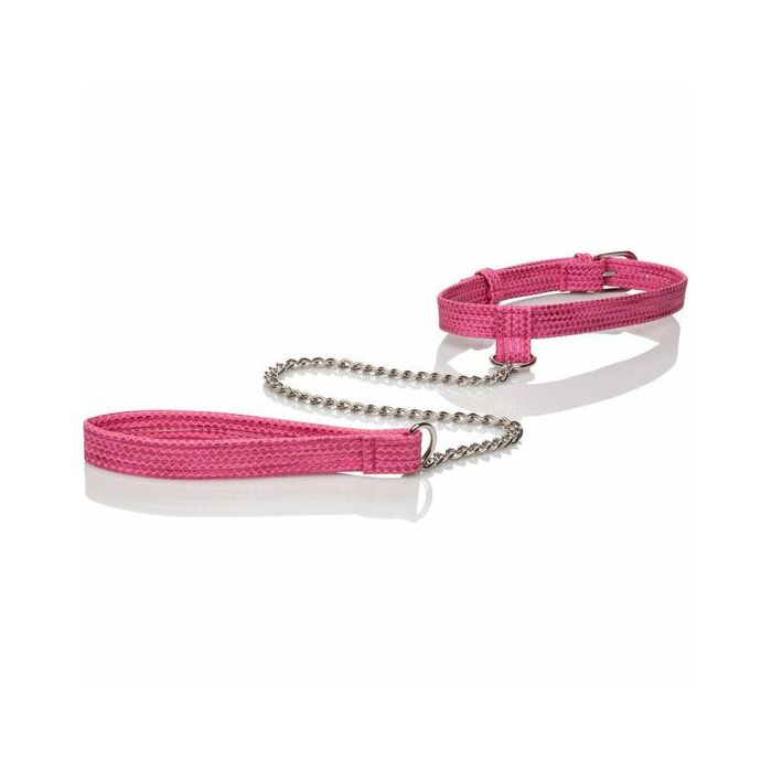 Tickle me pink collar w leash