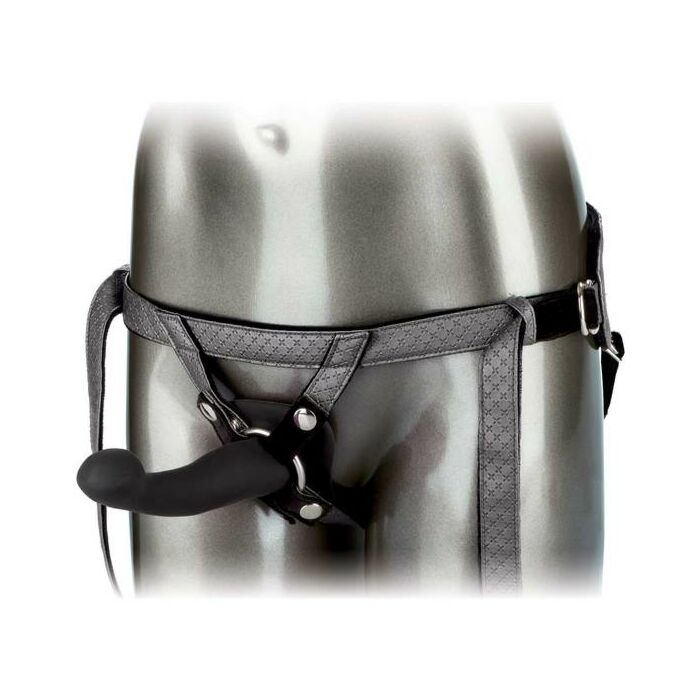 The royal vibrating set - harness with gray vibrating dildo