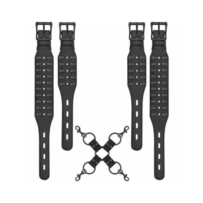 Ouch! skulls and bones - hogtie with skulls - black