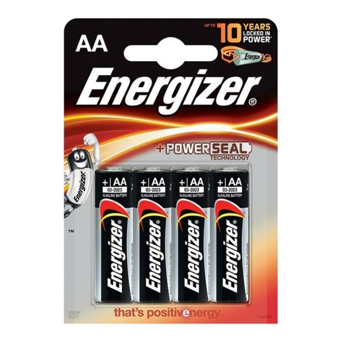 Energizer AA LR6 Alkaline Batteries - Pack of 4 Units