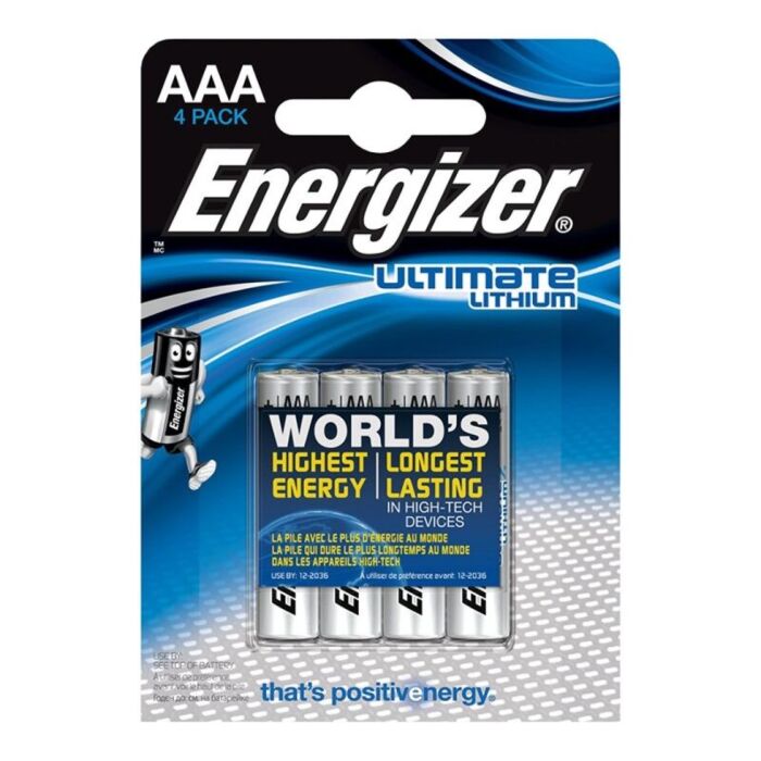 Energizer Ultimate Lithium AAA 1.5V Batteries (4-Pack)