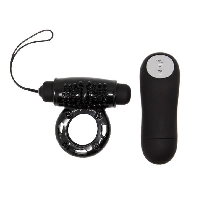 Vibrating Ring Black Remote Bliss