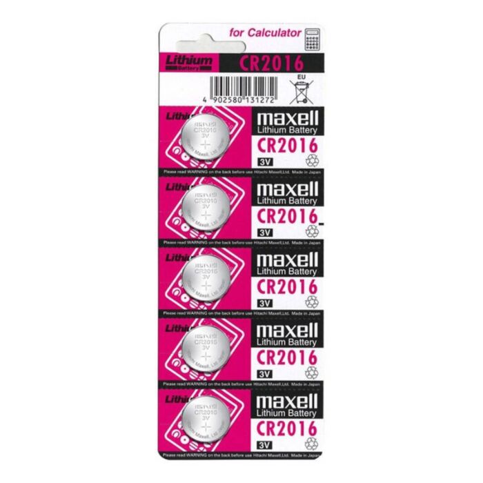 Maxell CR2016 3V Batteries - Pack of 5