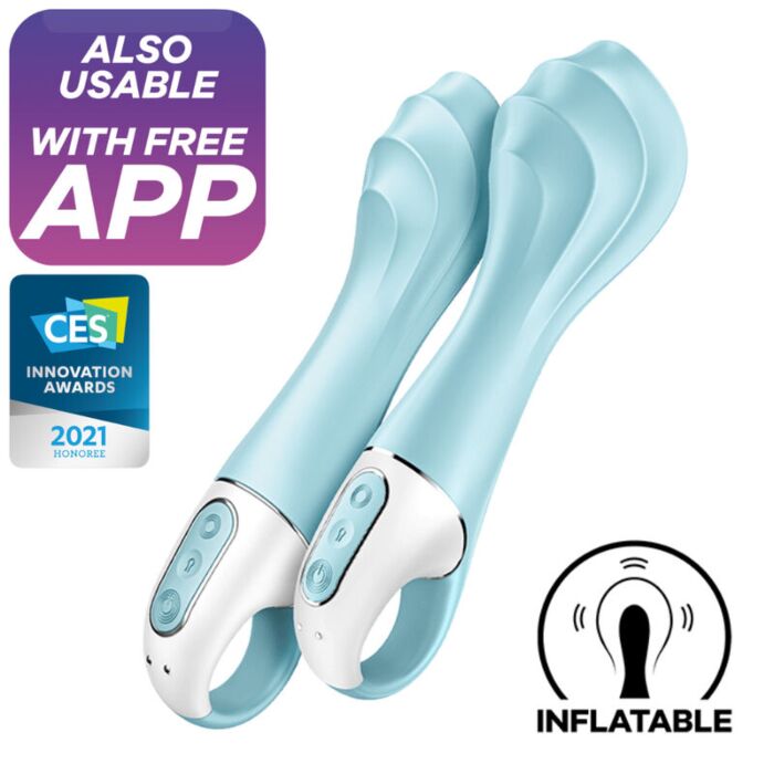 Satisfyer Air Pump G Spot Inflatable Vibrator Blue