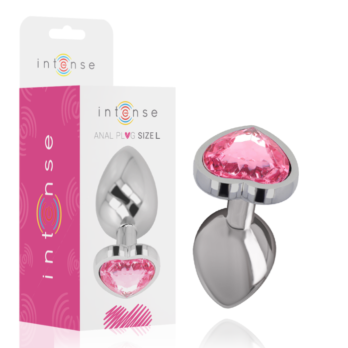 Aluminum Pink Heart Anal Plug - Intense
