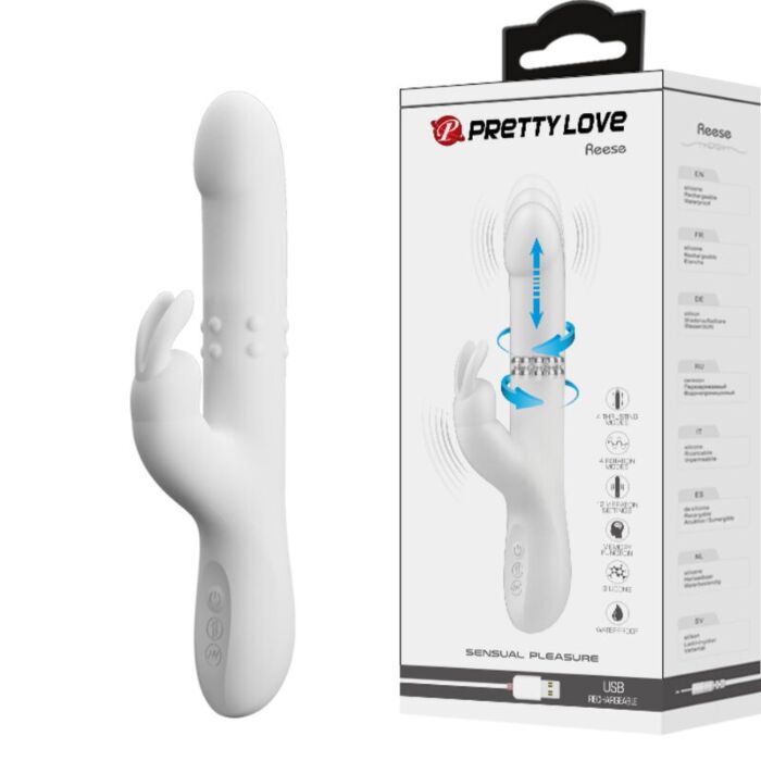PrettyLove Reese Rotating Silver Vibrator
