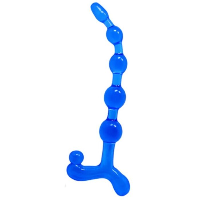 Flexible Blue Twist & Play Anal Beads