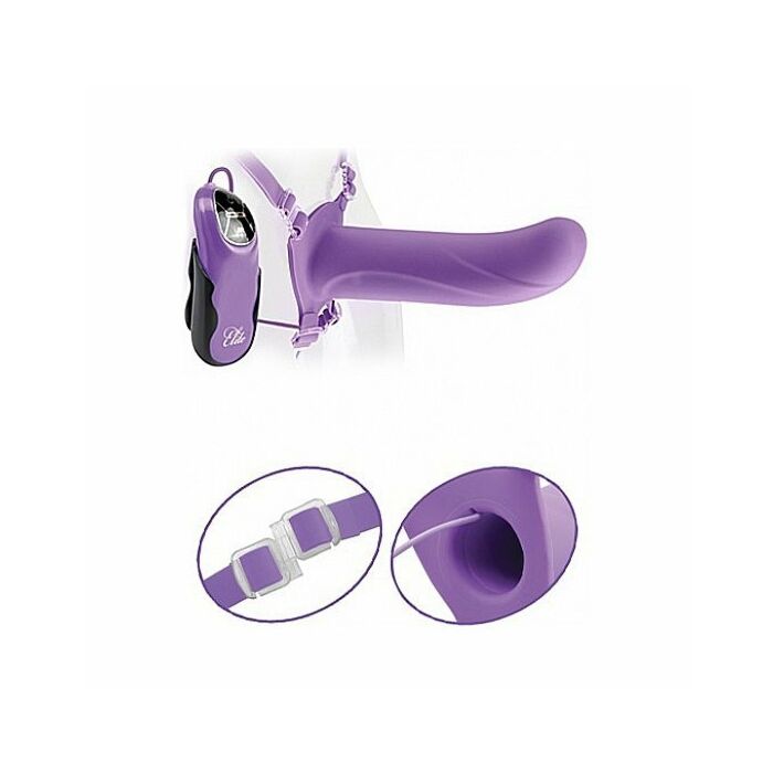 Fetish fantasy elite 15 cm vibrating hollow strap-on purple