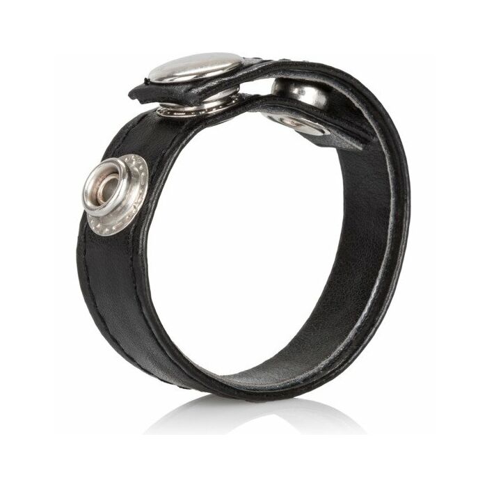 Leather 3 snap ring black