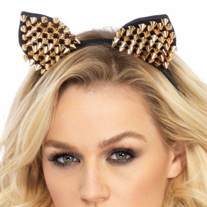 Leg avenue headband with studded cat ears
