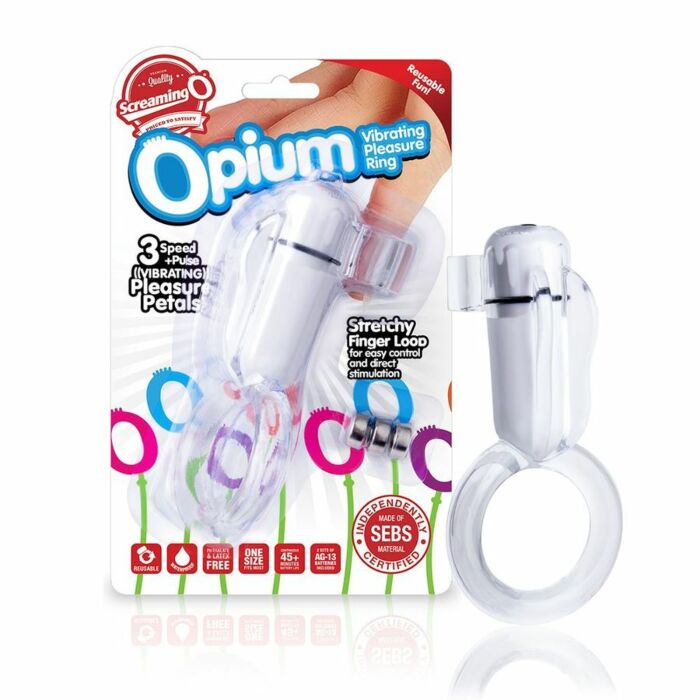 Screaming o opium vibrating pleasure ring white