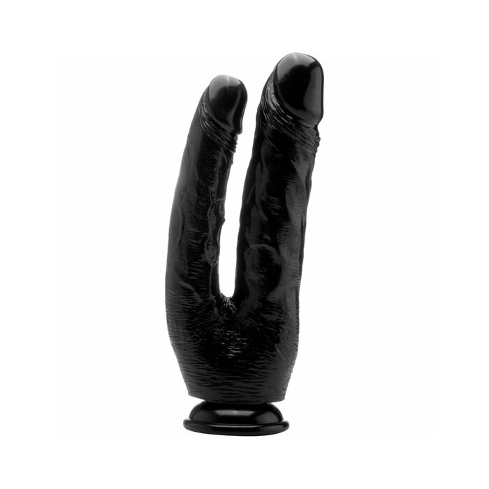 Realistic double cock - 10 inch - black