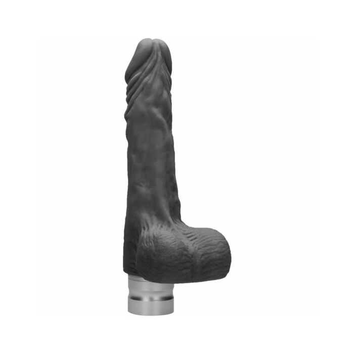 17 cm realistic vibrating dildo with balls - black