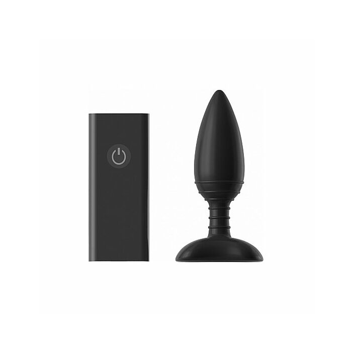 Ace large remote control vibrating butt plug - black