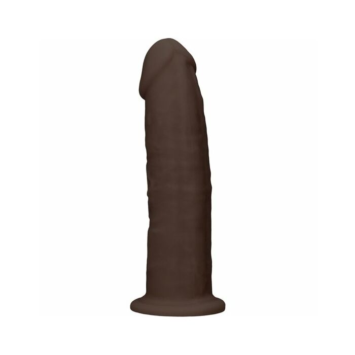 Silicone dildo without balls - 15,3cm - brown