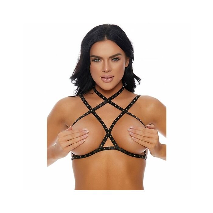 Cross my stud bra gold