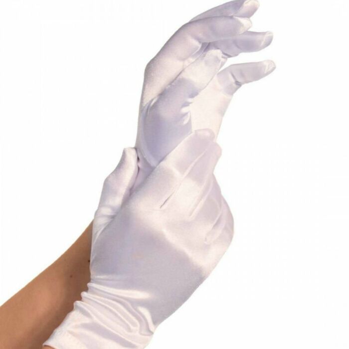 Glamorous White Satin Gloves