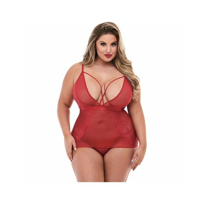 Strappy mini dress with deep v