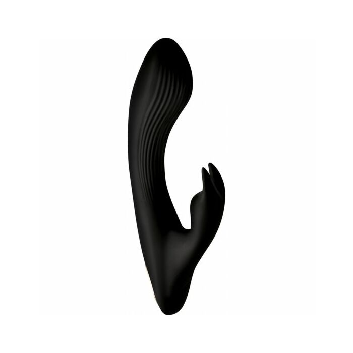 7x bendable rabbit silicone vibrator -black