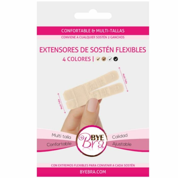Byebra -flexible bra extenders 2 hook nude 4uds