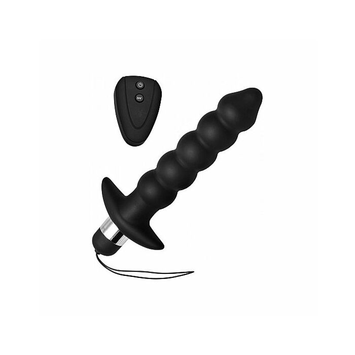 Wireless black vibrating anal beads remote