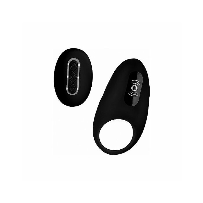 Vibrating cock ring with remote control - black