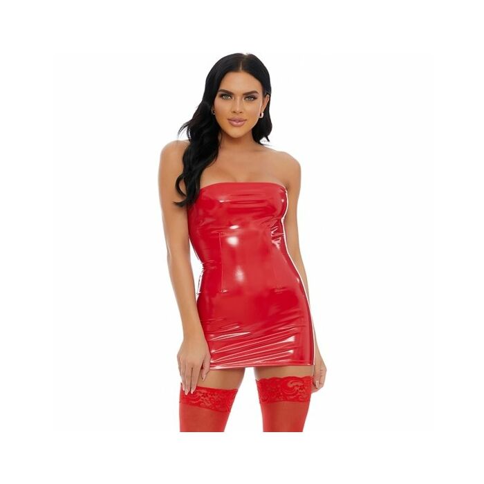 Too slick vinyl chemise red