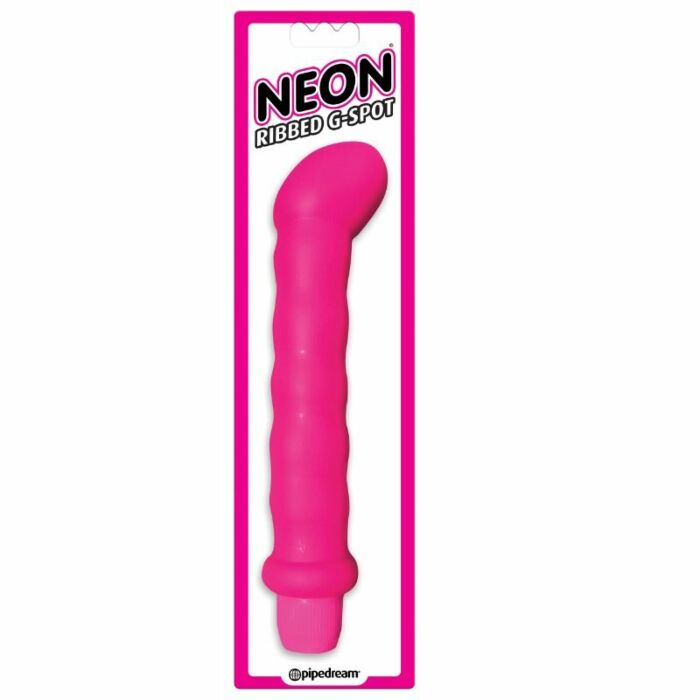 Neon ribbed g-spot pink