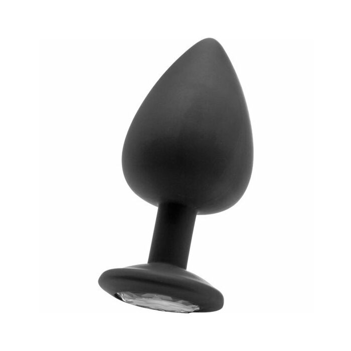 Extra large diamond butt plug - black
