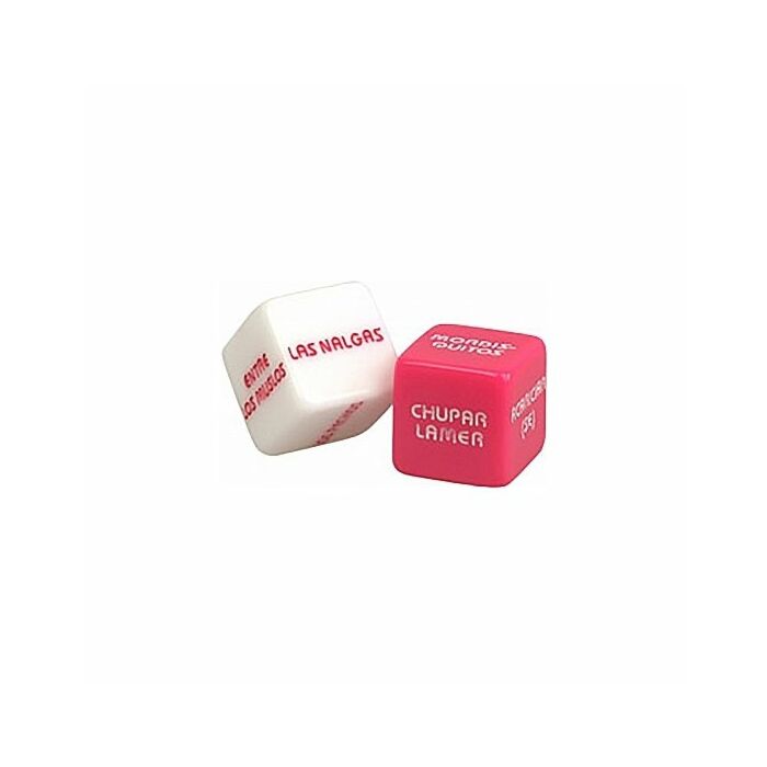 Erotic dice - spanish - white / pink