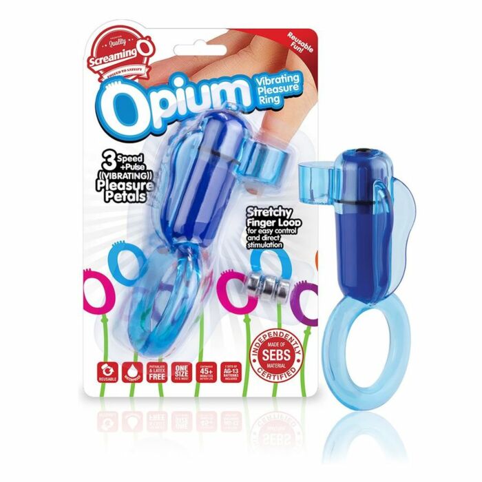 Screaming o opium vibrating pleasure ring blue