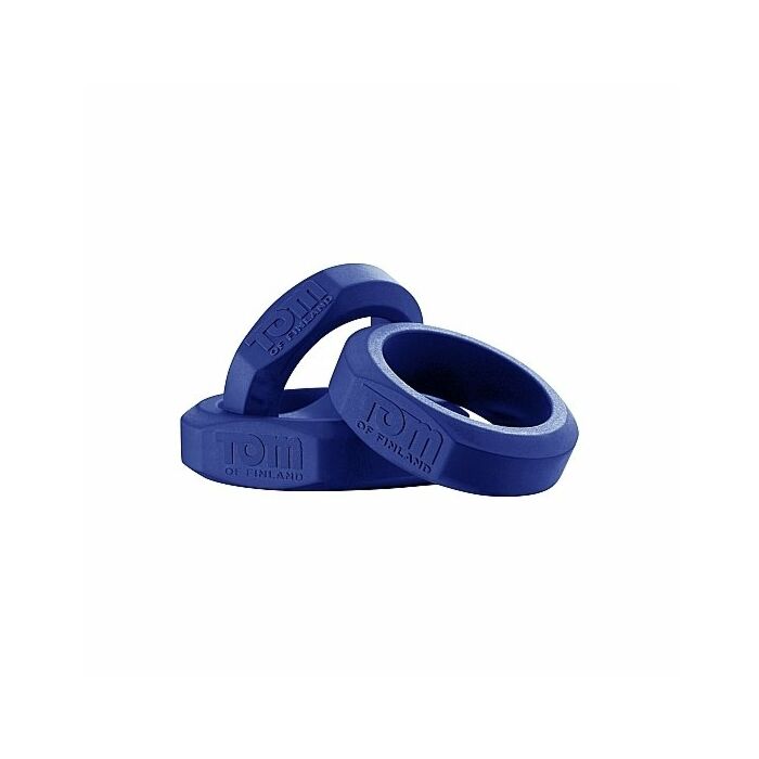 3 piece silicone cock ring set - blue