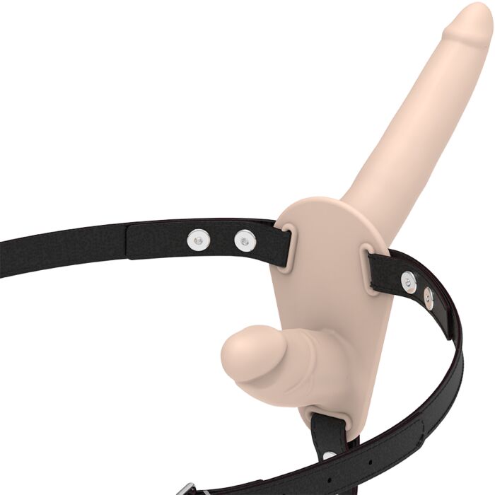 Fetish submissive double penetrix strap-on flesh up