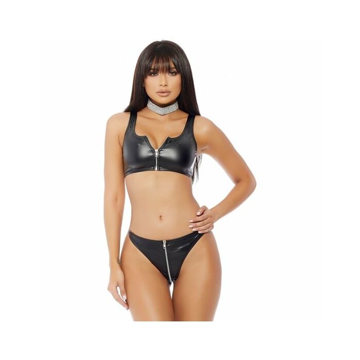 Night rider bra and panty - black