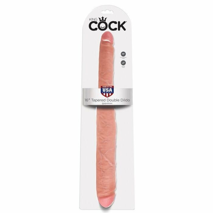 King cock slim double dildo flesh 40.6 cm