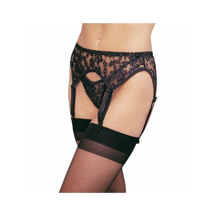Leg avenue lace garter belt with matching thong black