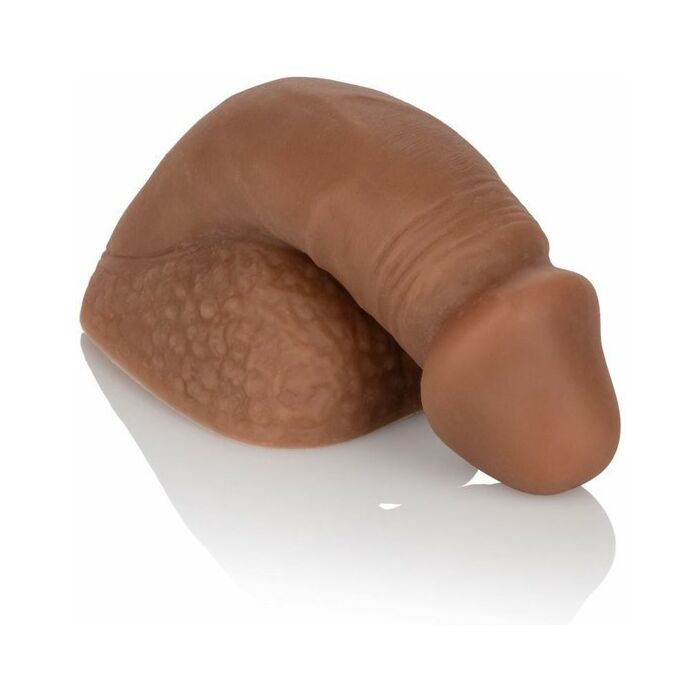 4 inch silicone packing penis - brown