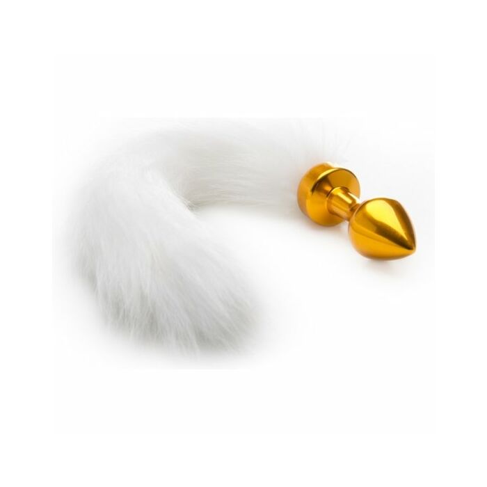 White tail butt plug gold