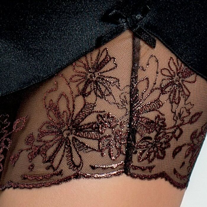 Passion brida chemise & tanga negro s / m