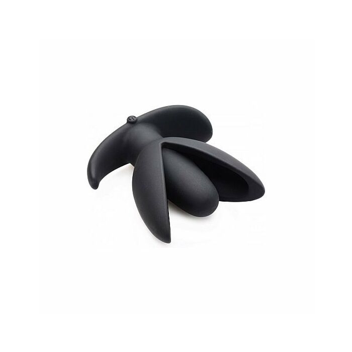 Sprouted 10x silicone vibrating anchor anal plug - black