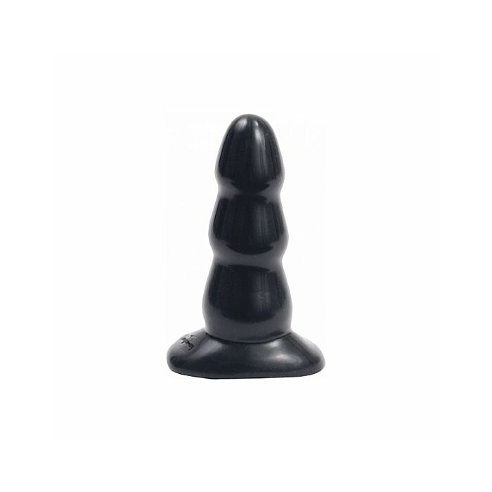 Triple ripple butt plug - medium - black