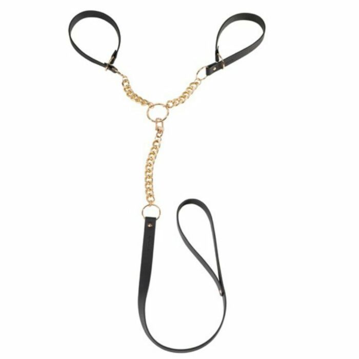 Handcuffs with leash brown