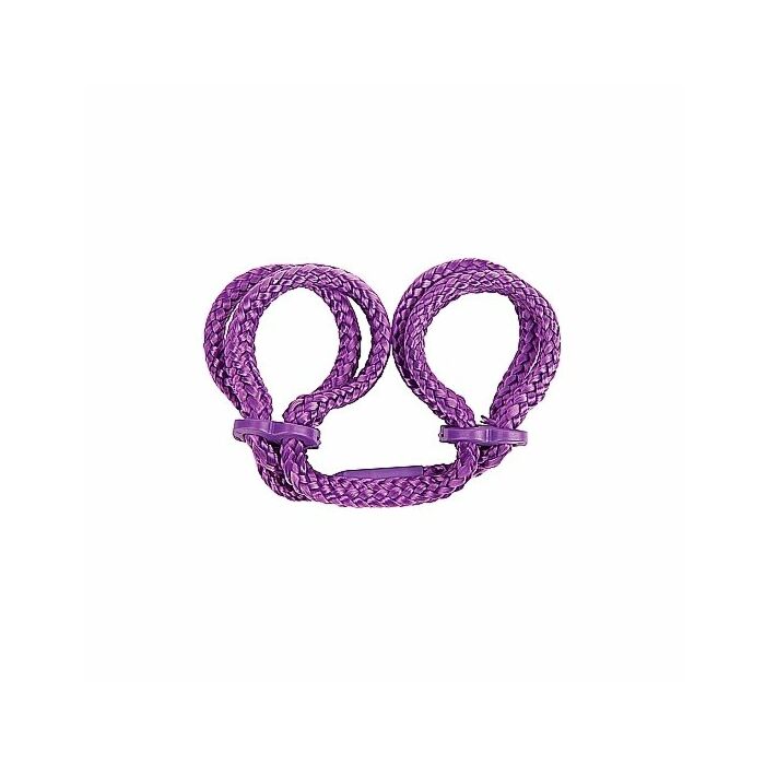 Japanese silk love rope wrist cuffs - purple