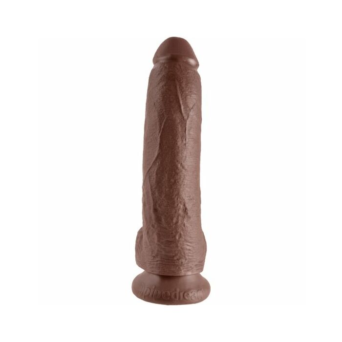 King cock 9 inch with balls brown
