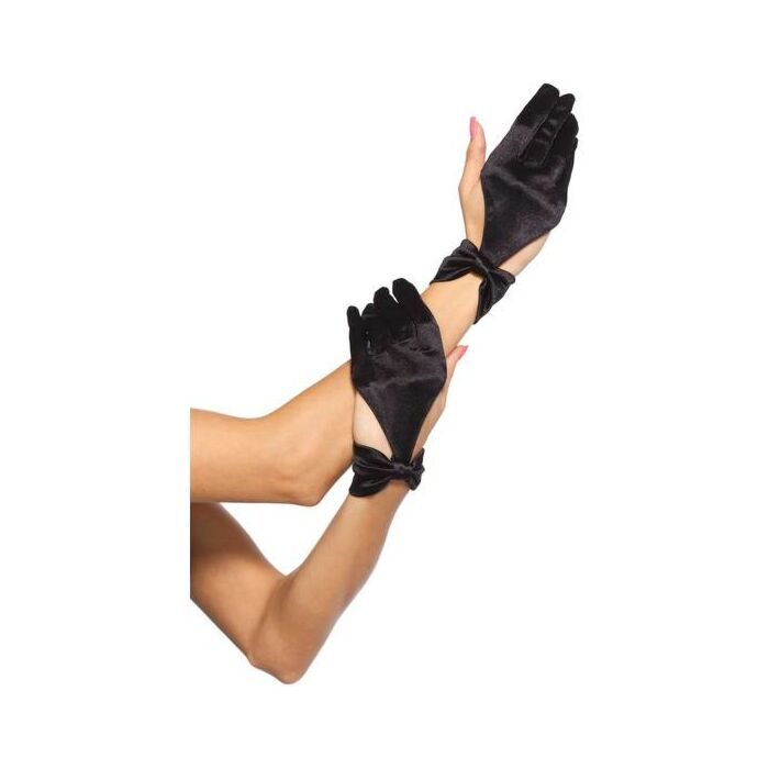 Leg avenue satin cut out gloves black