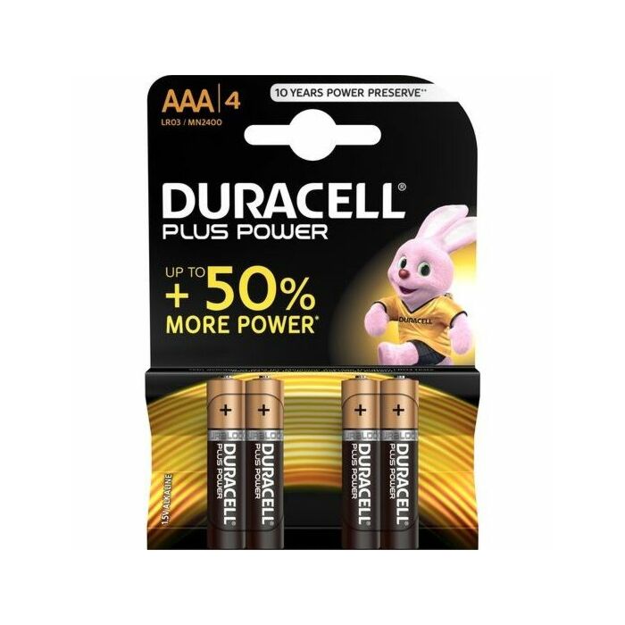Duracell plus power battery aaa lr03 4 units