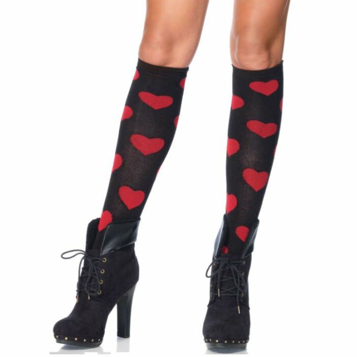 Leg avenue love sick heart knee highs