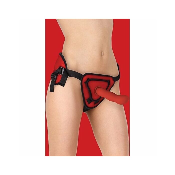 Deluxe silicone strap on - 8 inch - red