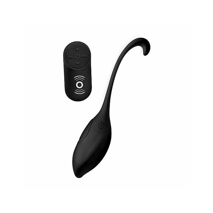 Silicone vibrating egg with remote control - black