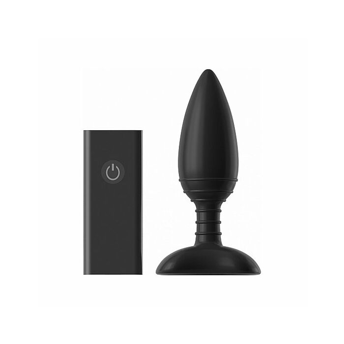 Ace small remote control vibrating butt plug - black